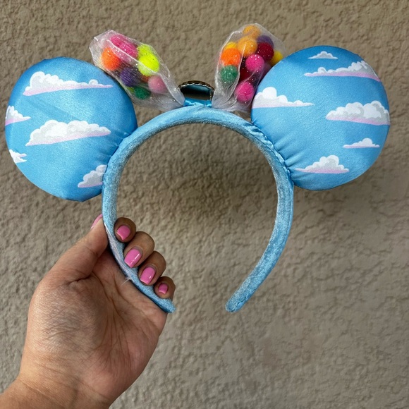 DisneyParks UP Grape Soda Cap Balloons Rare Ears Minnie Mouse Bow Headband Ears - Picture 3 of 4